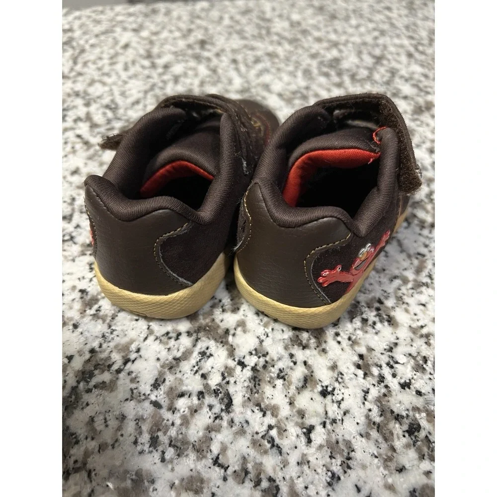 Vintage Sesame Street Elmo Kids Hook & Loop Sneakers Brown Elmo Size 4W